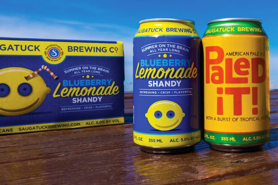 Saugatuck Brewing Company Blueberry Lemonade Shandy and Paled It Can Design